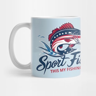 Red, White, and Walleye: Sport Fishing Independence Mug